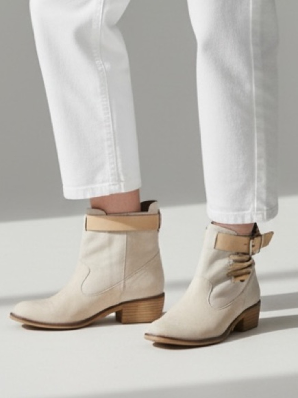 Women's Leather WayCool Ankle Boots with Buckle Detail